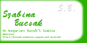 szabina bucsak business card